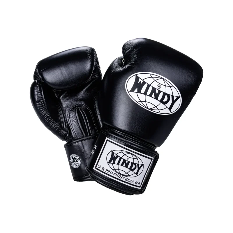 Windy Boxing Gloves BGVH Black front and back view