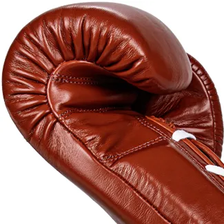 Windy Lace-Up pro boxing gloves BGL red padding view