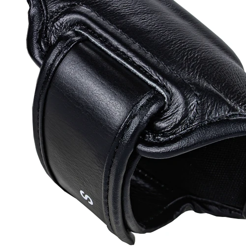 Black Windy Leather Muay-Thai Shinguards Reinforced Strength Closure System