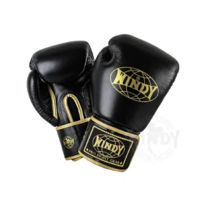 WINDY ボクシンググローブ ブラック ゴールド Windy Black Gold Boxing Gloves | Original from Thailand
