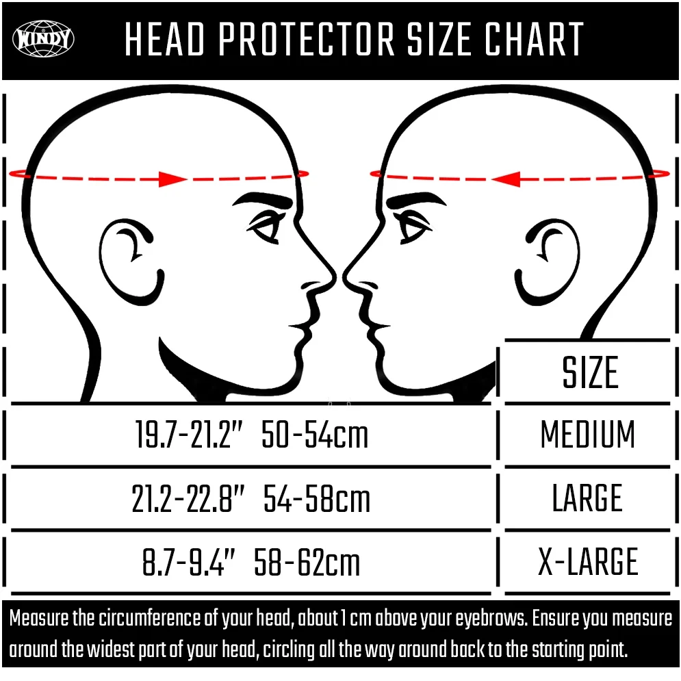 Windy Headgear Sizes