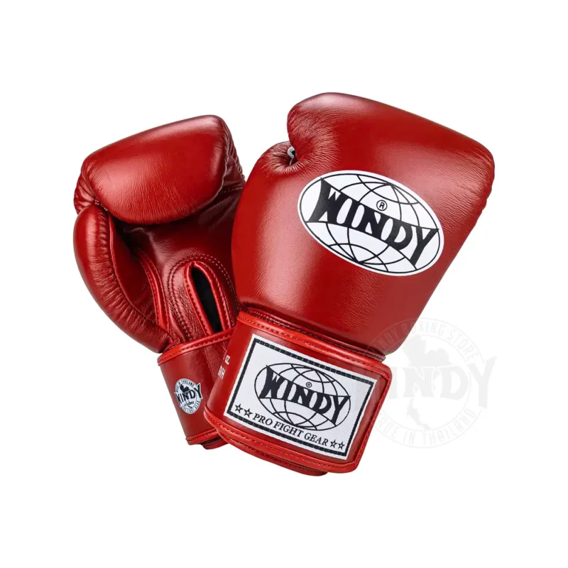 Windy Red Boxing Gloves front and back view