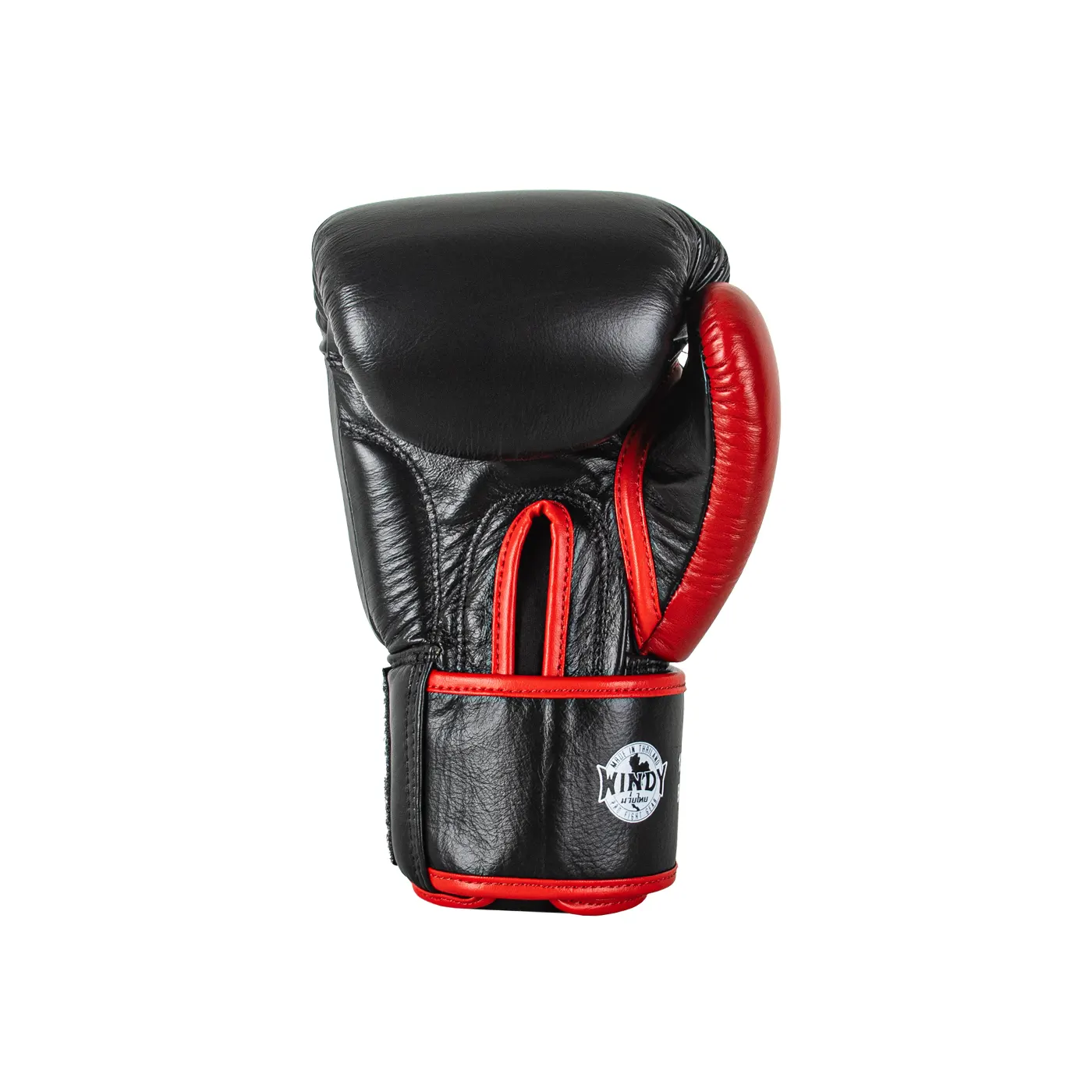 Windy Boxing Gloves Black Red - back side