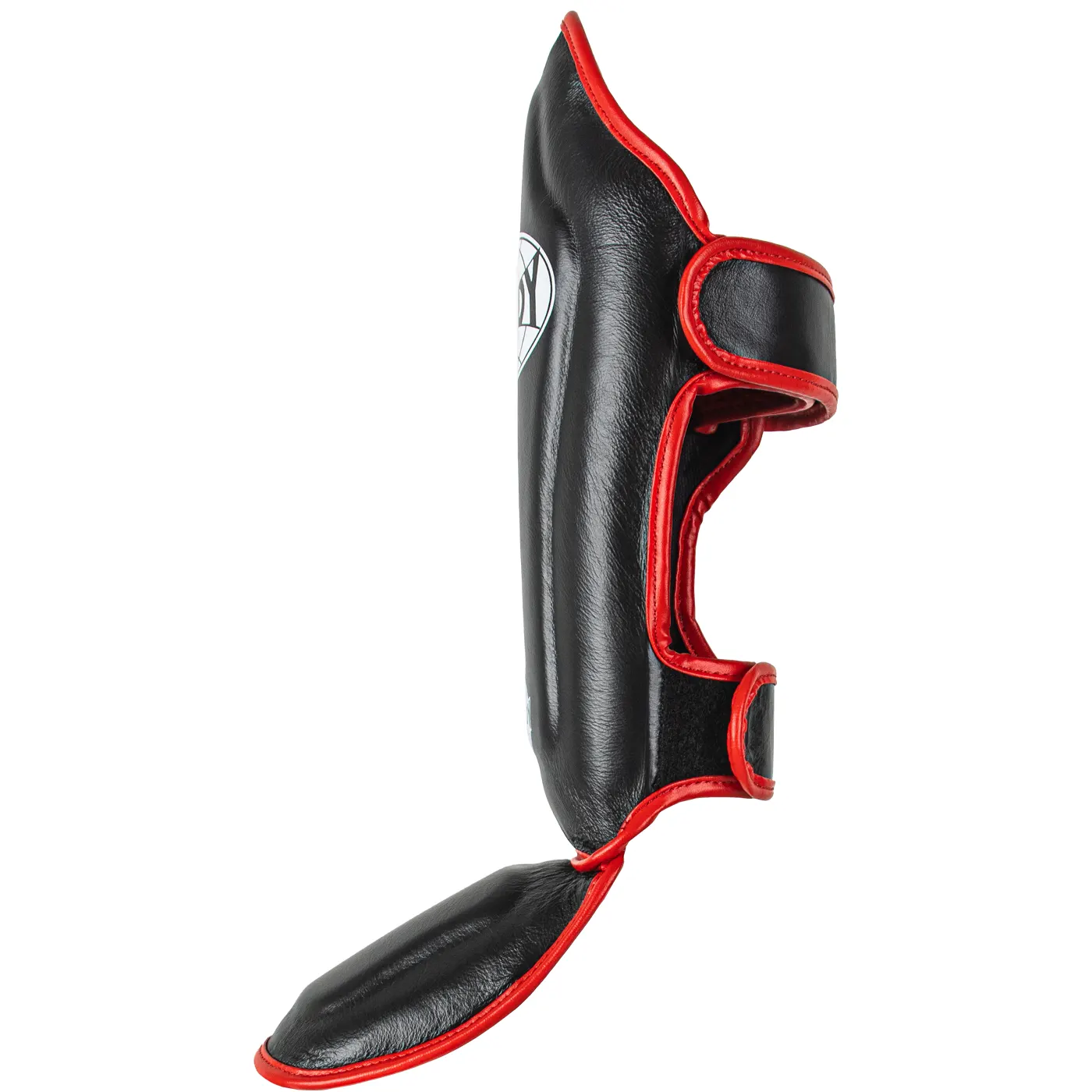 Windy Muay Thai Shinguards Black Red - left side